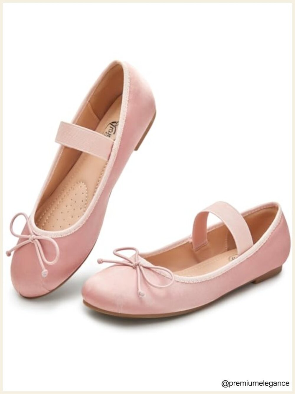 Silk Ballet Flats Women Round Toe Mary Jane with Elastic Strap Bowknot